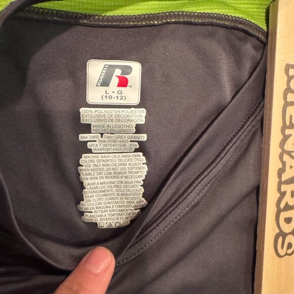 Russell Dri-Power 360 100% Polyester Gray Tee shirt Boys Size Large 10/12 - Picture 2 of 5